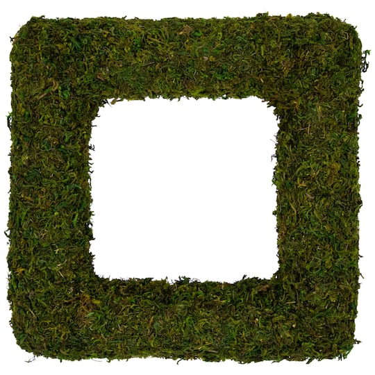 14" Green Reindeer Moss Square Spring Wreath